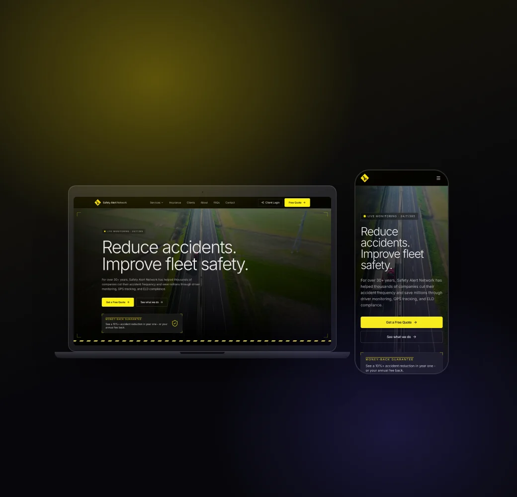 Safety Alert Network shown on a laptop and a phone